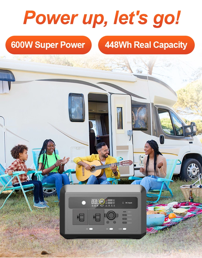 Outdoor Camping LiFePO4 Lithium Battery 500W 600W 1200W 2200W AC Wireless Solar Generator Portable Power Stations