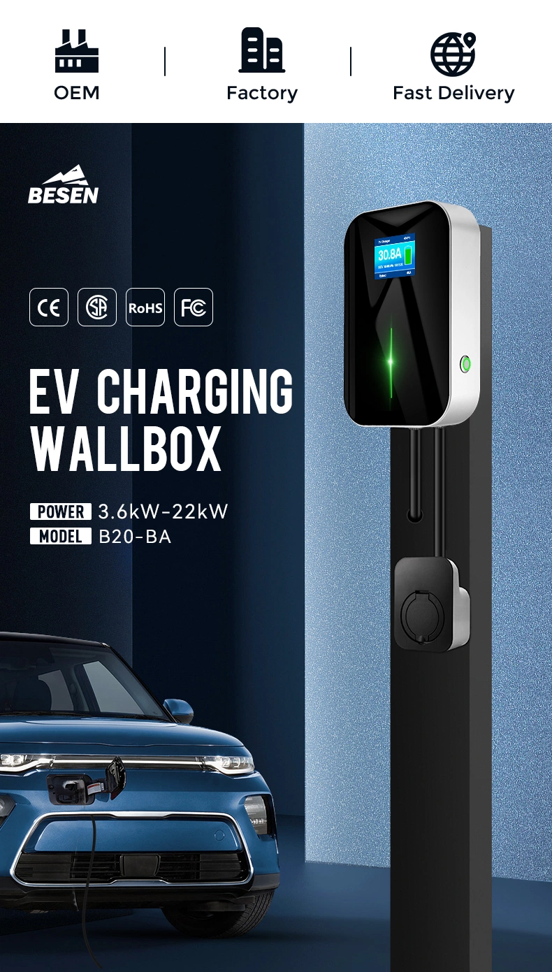 7.2kw Fast Electric Car Wallbox EV Charging Station with Type 2 Socket