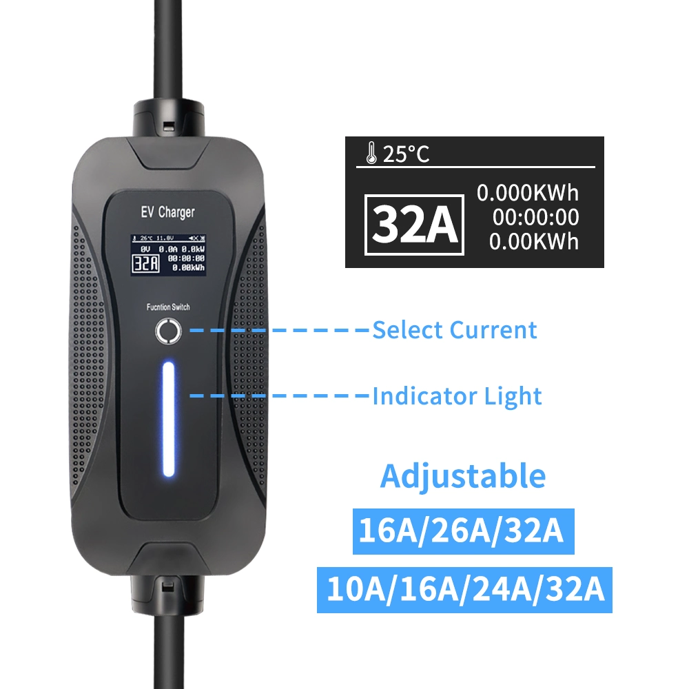 IEC62196 Type 2 EV Portable Car Charger 16A Electric Vehicle Charger